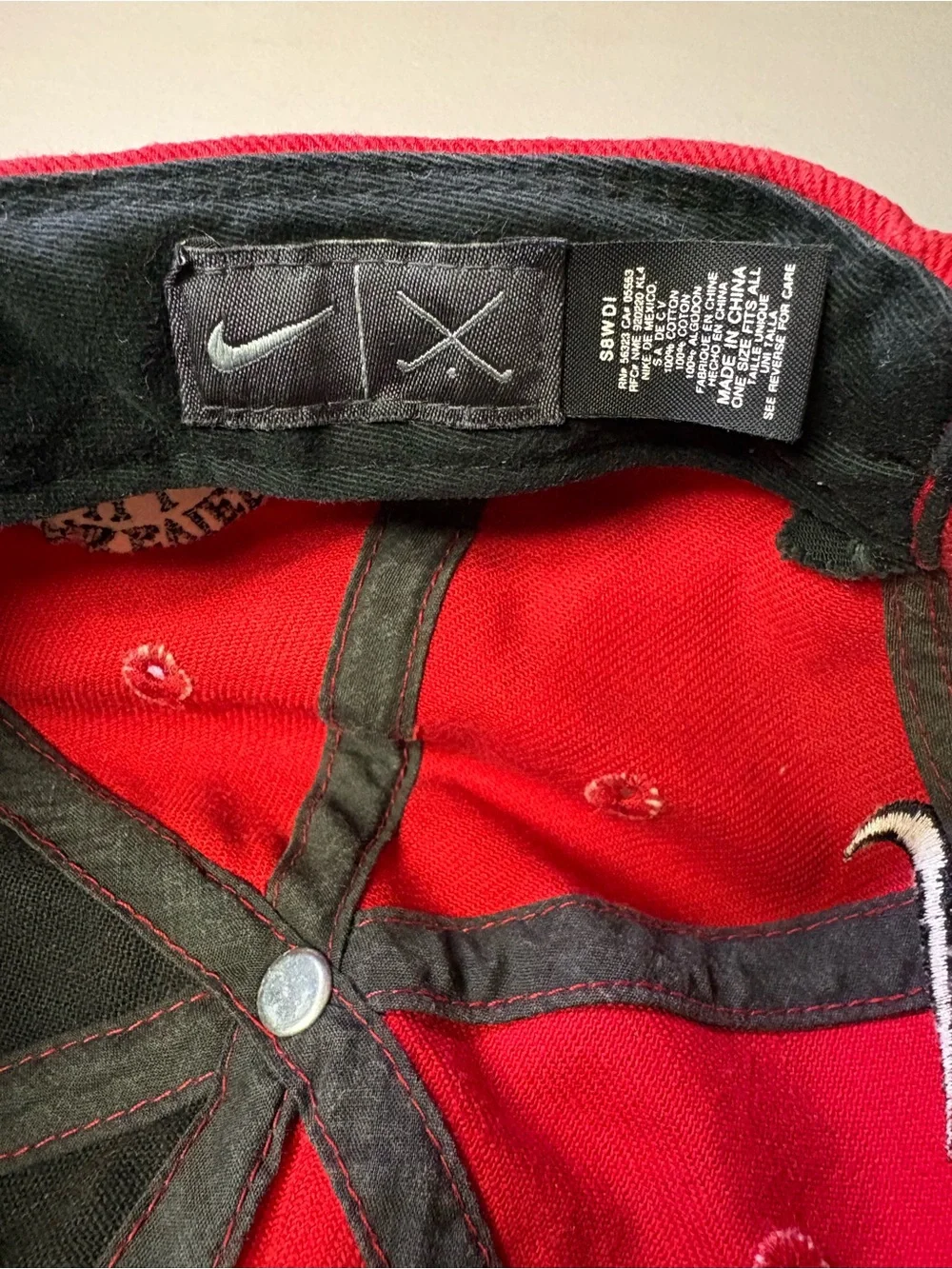 Nike Red Cap with Black Brim and Swoosh